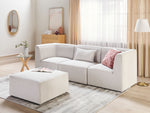 3-Sitzer Sofa Cord cremeweiss mit Ottomane LEMVIG