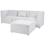 3-Sitzer Sofa Cord cremeweiss mit Ottomane LEMVIG