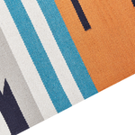 Kelim Teppich Baumwolle mehrfarbig 80 x 150 cm geometrisches Muster Kurzflor NORATUS