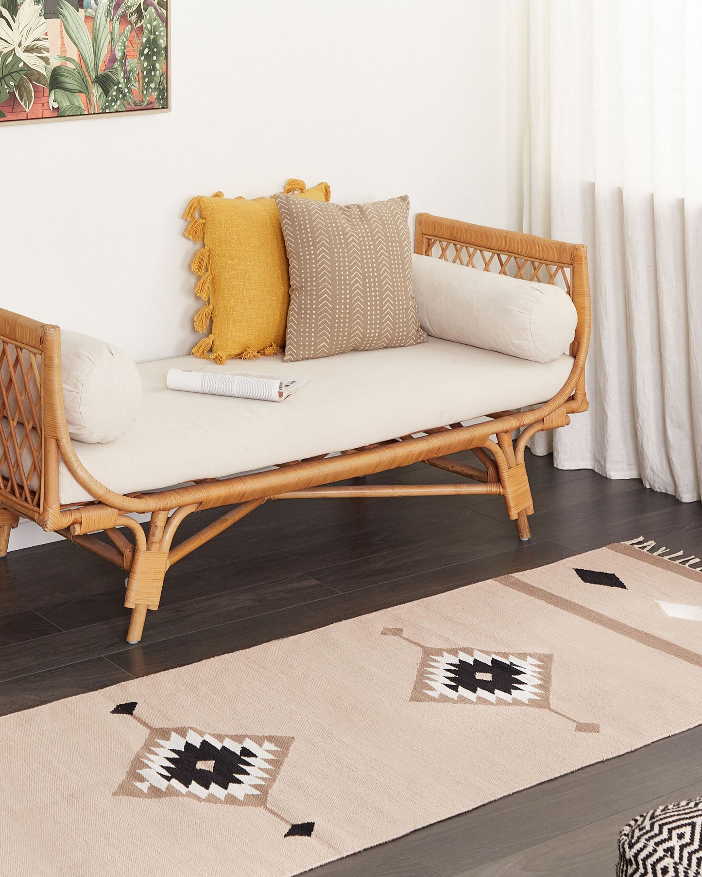 Kelim Teppich Baumwolle mehrfarbig 80 x 300 cm geometrisches Muster Kurzflor BERDIK