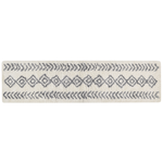 Teppich weiss / grau 80 x 300 cm geometrisches Muster Shaggy AYRUM