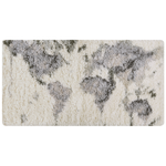 Teppich weiss / grau geometrisches Muster 80 x 150 cm Shaggy SEVAN