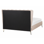 Bett mit Lattenrost Samtstoff MIRIBEL 140 x 200 cm Taupe