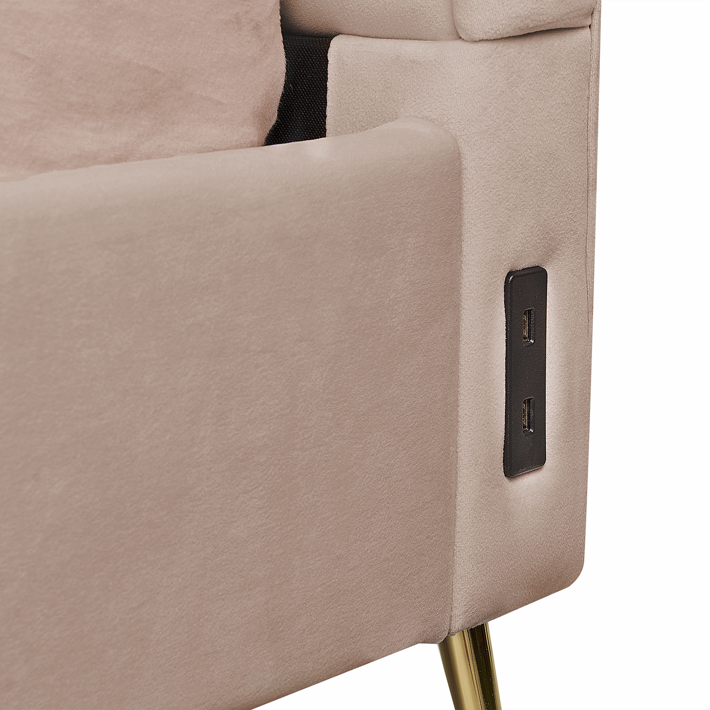 Bett mit Lattenrost Samtstoff MIRIBEL 140 x 200 cm Taupe