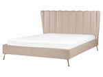 Bett mit Lattenrost Samtstoff MIRIBEL 160 x 200 cm Taupe