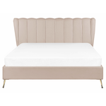 Bett mit Lattenrost Samtstoff MIRIBEL 160 x 200 cm Taupe