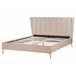 Bett mit Lattenrost Samtstoff MIRIBEL 160 x 200 cm Taupe