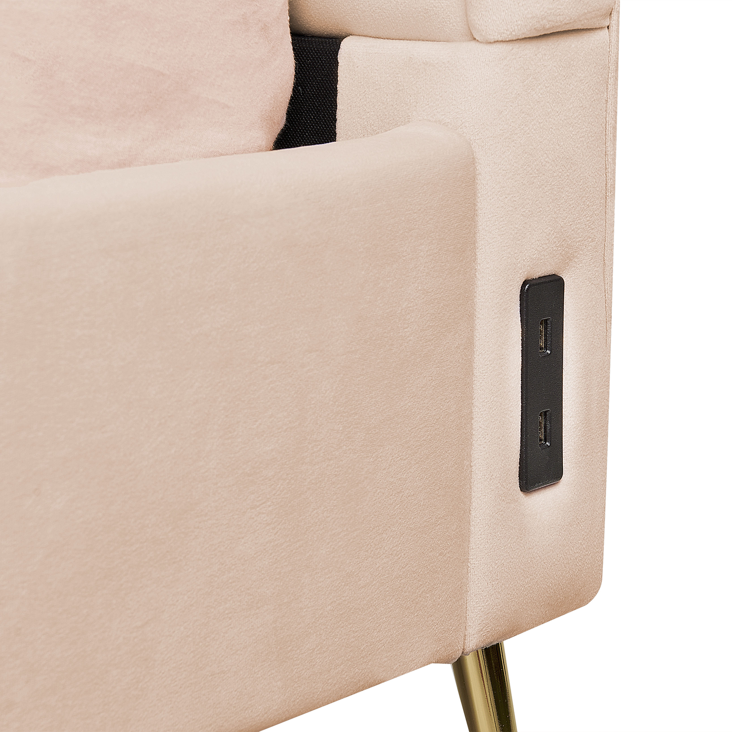 Bett mit Lattenrost Samtstoff MIRIBEL 180 x 200 cm Beige