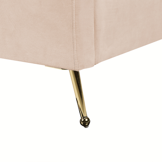 Bett mit Lattenrost Samtstoff MIRIBEL 180 x 200 cm Beige
