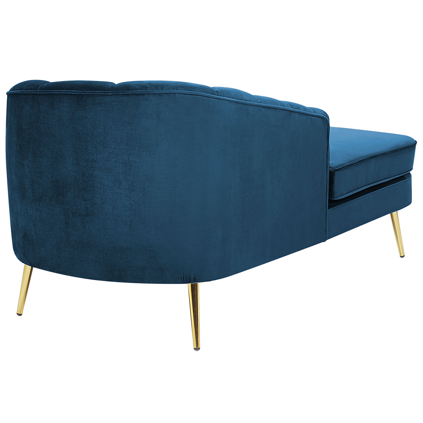 Chaiselongue Samtstoff marineblau rechtsseitig ALLIER