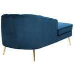 Chaiselongue Samtstoff marineblau rechtsseitig ALLIER