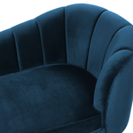 Chaiselongue Samtstoff marineblau rechtsseitig ALLIER