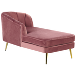 Chaiselongue Samtstoff rosa rechtsseitig ALLIER
