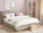 Bett mit Stauraum Samtstoff LAVAUR 180 x 200 cm Taupe