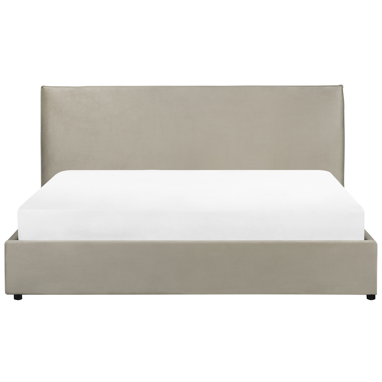 Bett mit Stauraum Samtstoff LAVAUR 180 x 200 cm Taupe