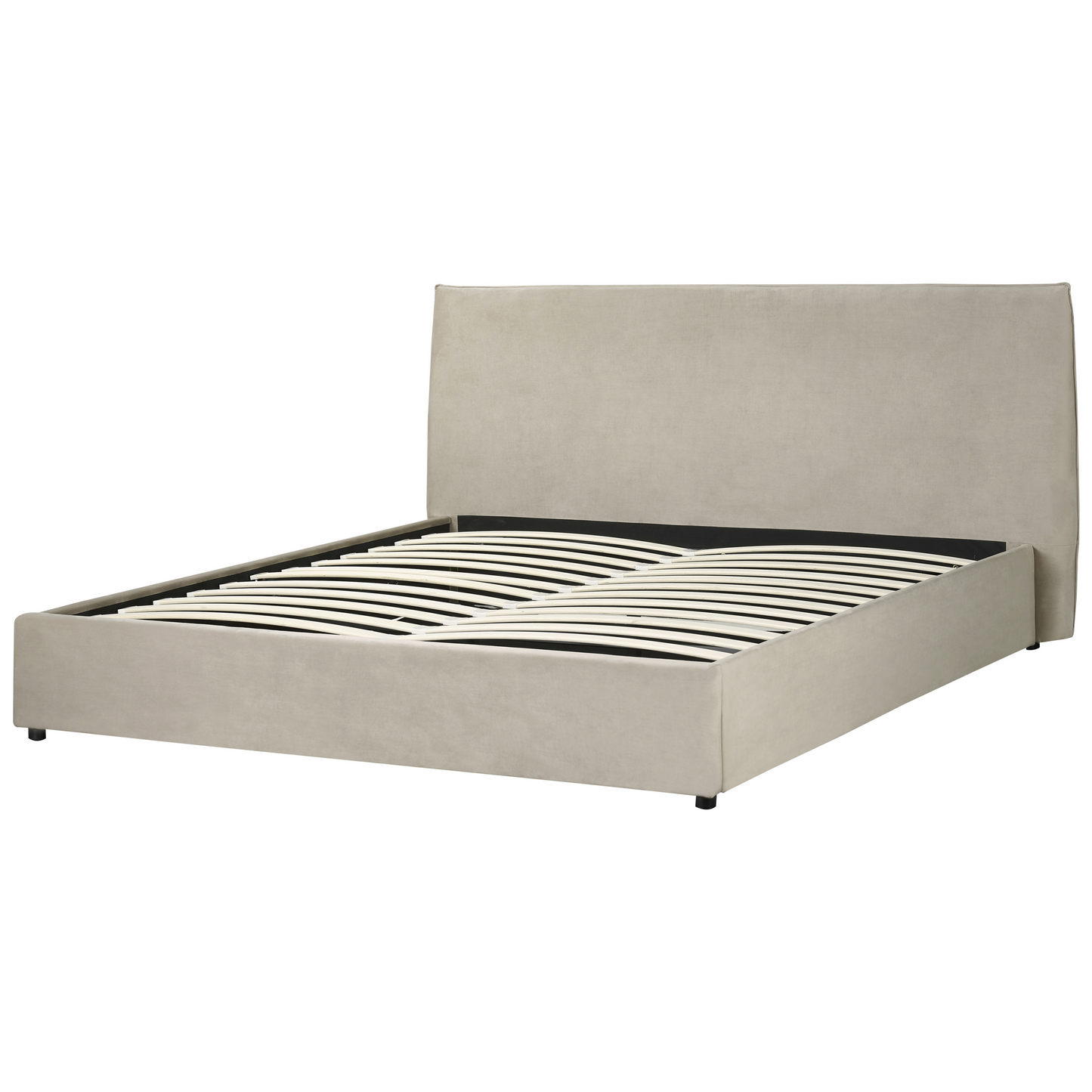 Bett mit Stauraum Samtstoff LAVAUR 180 x 200 cm Taupe