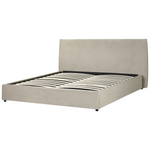 Bett mit Stauraum Samtstoff LAVAUR 180 x 200 cm Taupe