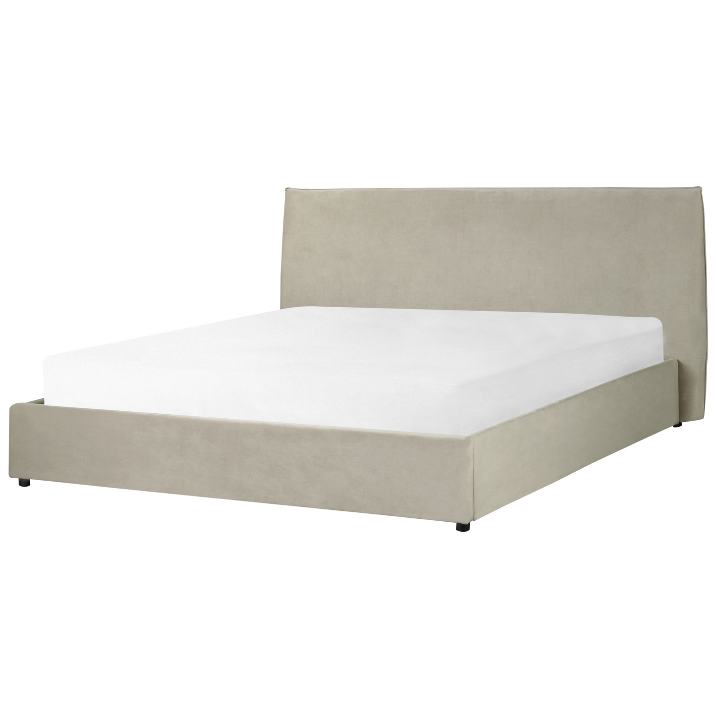 Bett mit Stauraum Samtstoff LAVAUR 180 x 200 cm Taupe