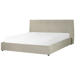 Bett mit Stauraum Samtstoff LAVAUR 180 x 200 cm Taupe