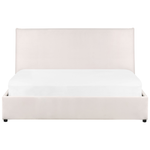 Bett mit Stauraum Samtstoff LAVAUR 160 x 200 cm Cremeweiss