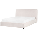 Bett mit Stauraum Samtstoff LAVAUR 160 x 200 cm Cremeweiss