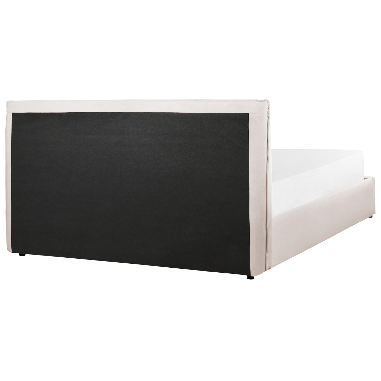 Bett mit Stauraum Samtstoff LAVAUR 160 x 200 cm Cremeweiss