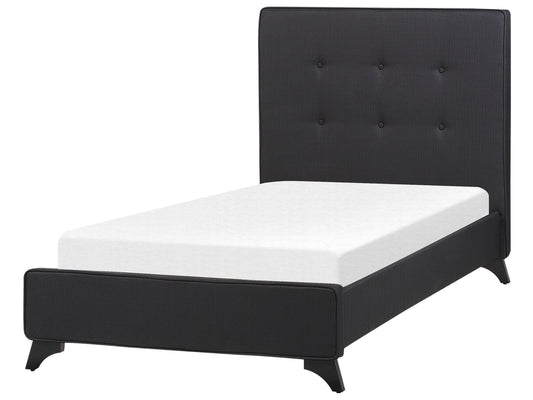 Bett mit Lattenrost Stoff AMBASSADOR 90 x 200 cm Schwarz