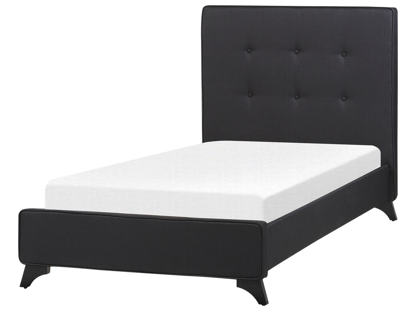 Bett mit Lattenrost Stoff AMBASSADOR 90 x 200 cm Schwarz
