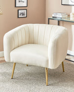 Sessel LACONIA Samtstoff Creme