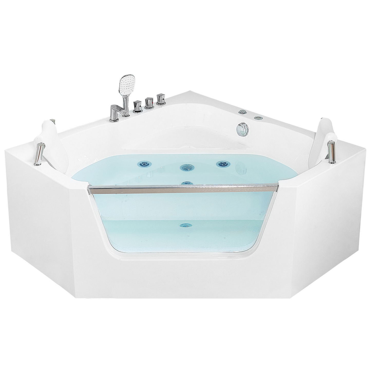 Whirlpool Badewanne weiss Eckmodell 150 x 150 cm CANTALLA