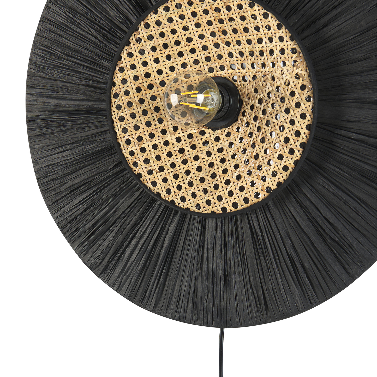 Wandlampe YAAPI Papier Schwarz