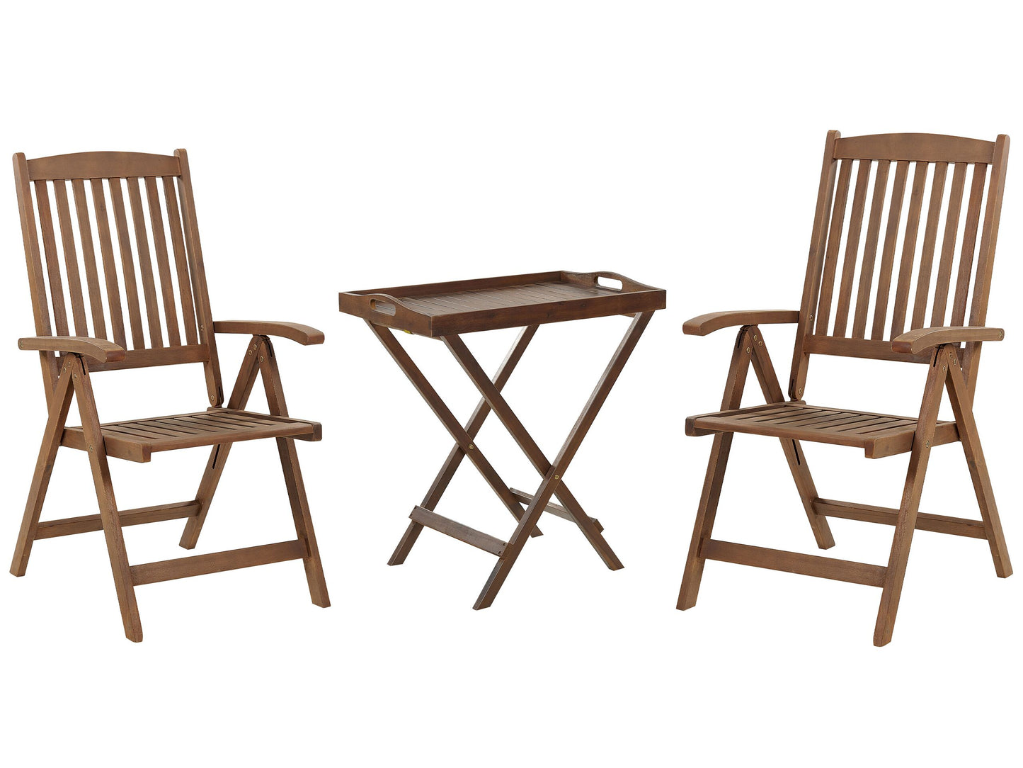 Bistro Set klappbar AMANTEA Holz Dunkelbraun
