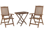 Bistro Set klappbar AMANTEA Holz Dunkelbraun
