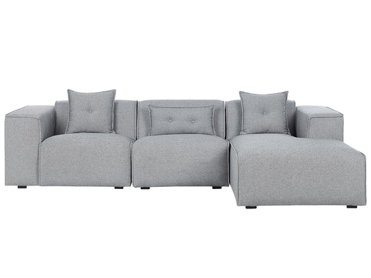 3-Sitzer Ecksofa grau linksseitig DOLVA