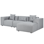 3-Sitzer Ecksofa grau linksseitig DOLVA