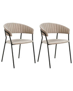 Esszimmerstuhl 2er Set MARIPOSA Samtstoff Taupe