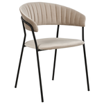 Esszimmerstuhl 2er Set MARIPOSA Samtstoff Taupe