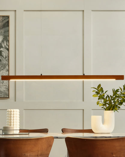 LED Hängelampe STEWARTS Holz Dunkelbraun