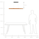 LED Hängelampe STEWARTS mit Dimmer Holz Dunkelbraun
