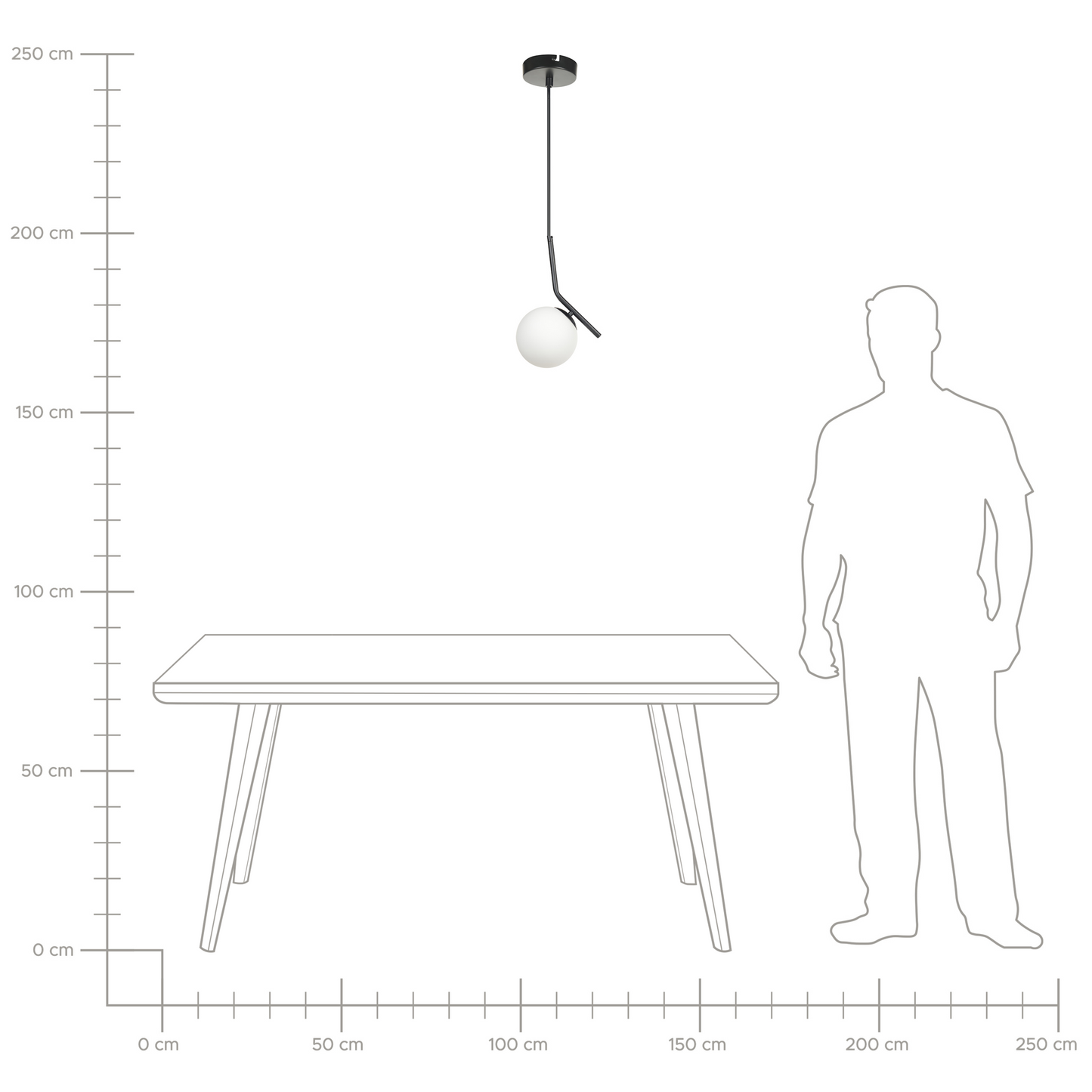 Hängelampe WAPITI Glas Schwarz