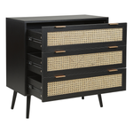 Kommode mit 3 Schubladen OPOCO 80 cm Schwarz