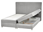 Boxspringbett mit Stauraum Stoff MINISTER 160 x 200 cm Hellgrau
