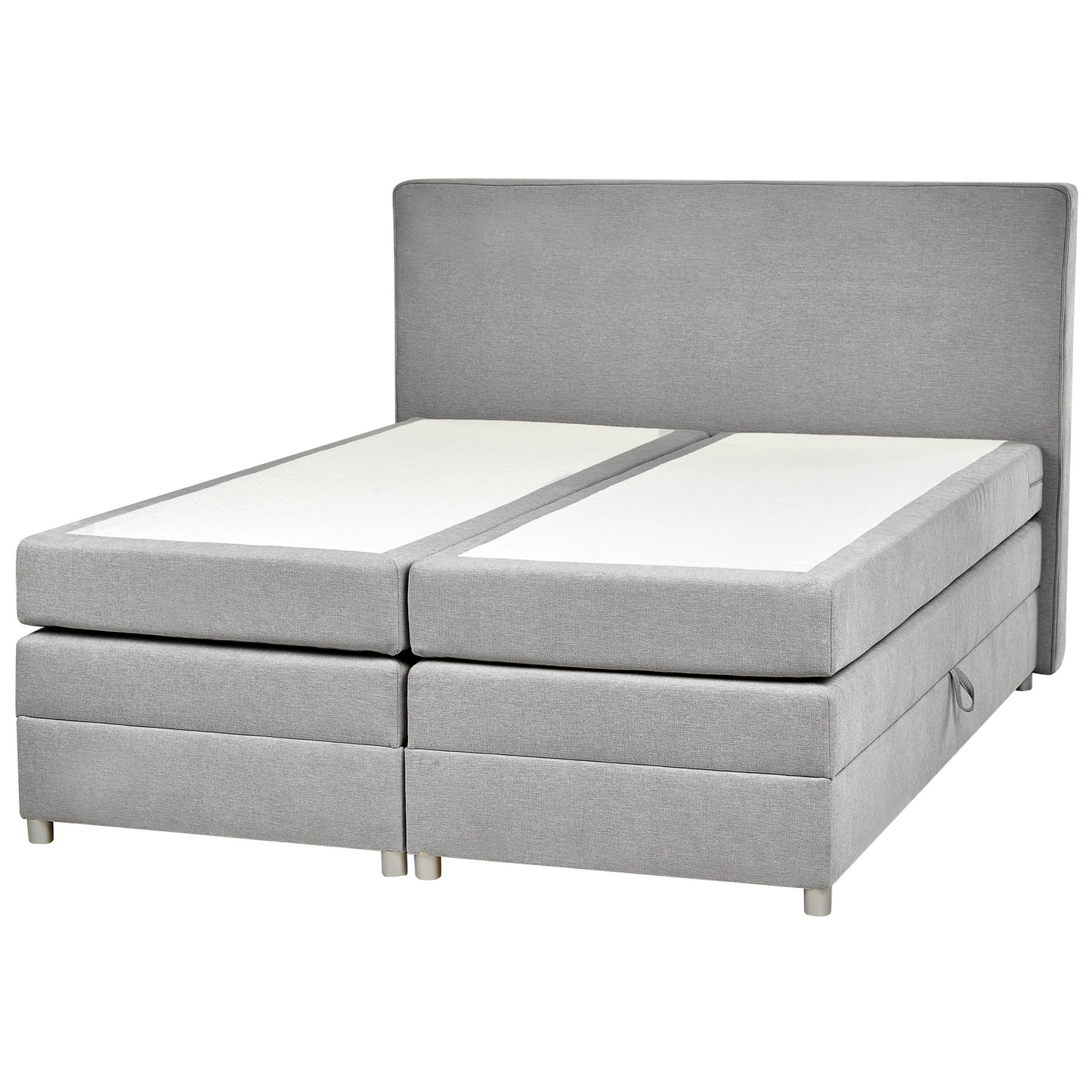Boxspringbett mit Stauraum Stoff MINISTER 160 x 200 cm Hellgrau