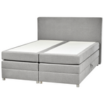 Boxspringbett mit Stauraum Stoff MINISTER 160 x 200 cm Hellgrau