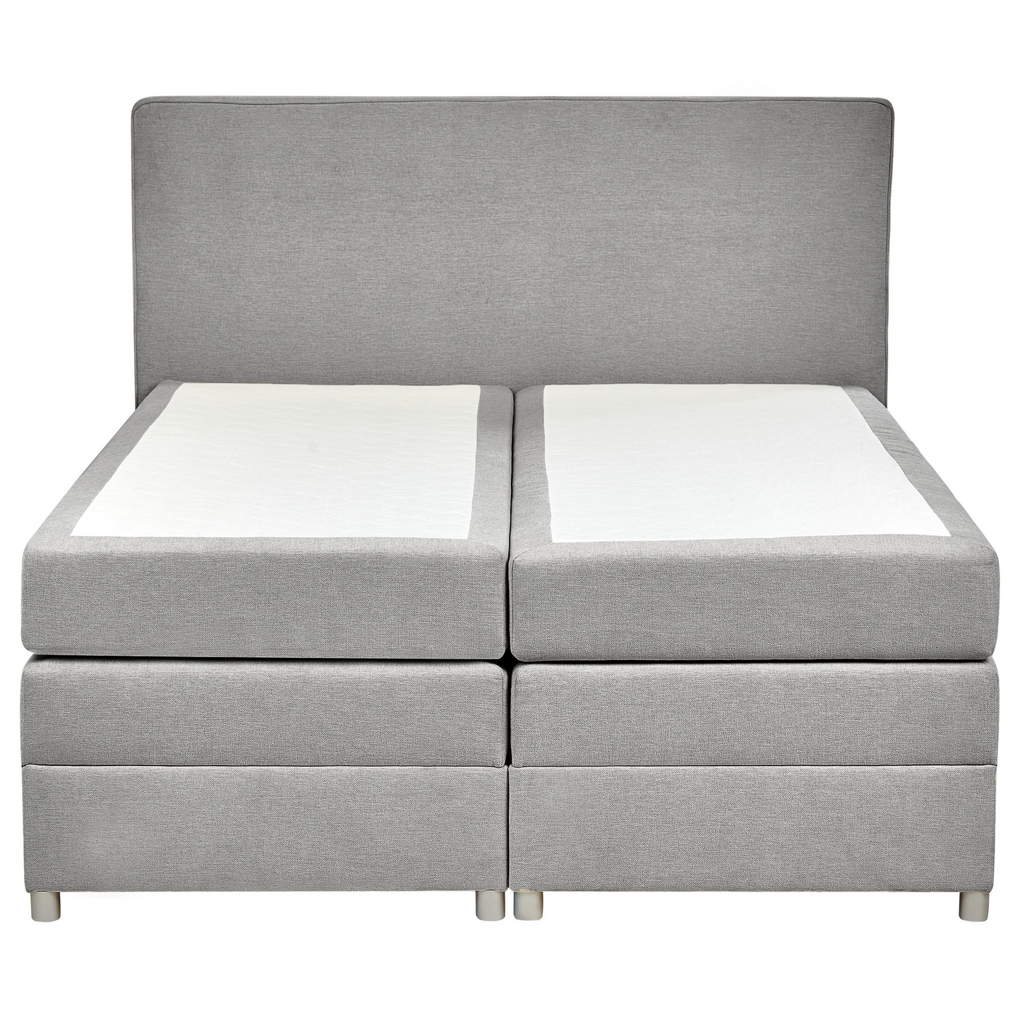 Boxspringbett mit Stauraum Stoff MINISTER 160 x 200 cm Hellgrau