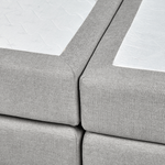 Boxspringbett mit Stauraum Stoff MINISTER 160 x 200 cm Hellgrau