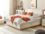 Boxspringbett mit Stauraum Stoff DYNASTY 160 x 200 cm Beige