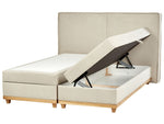 Boxspringbett mit Stauraum Stoff DYNASTY 160 x 200 cm Beige