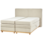 Boxspringbett mit Stauraum Stoff DYNASTY 160 x 200 cm Beige
