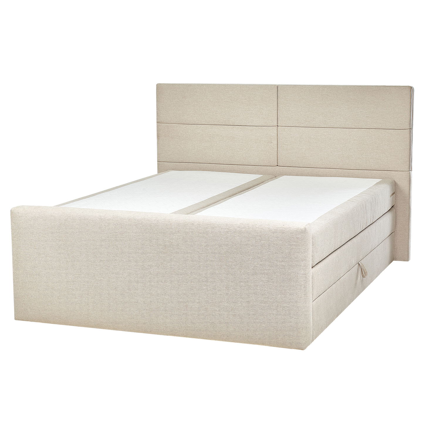 Boxspringbett mit Stauraum Stoff ARISTOCRAT 160 x 200 cm Hellbeige
